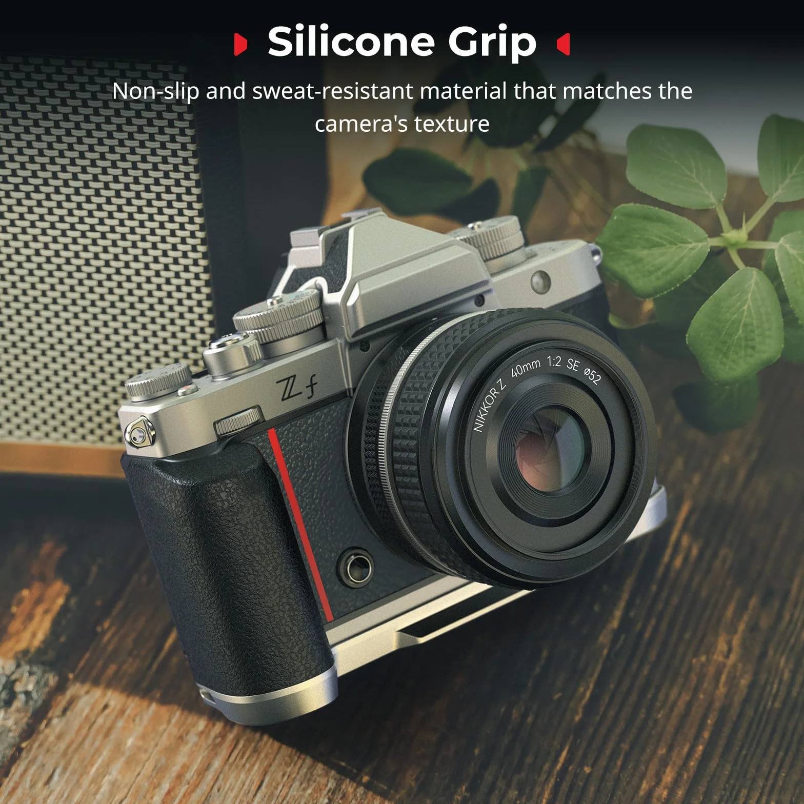 SmallRig Impugnatura a L in silicone per Nikon Z f, piastra a sgancio rapido integrata per Arca e foro per cinturino da polso, impugnatura ergonomica in silicone con per treppiedi - 5706