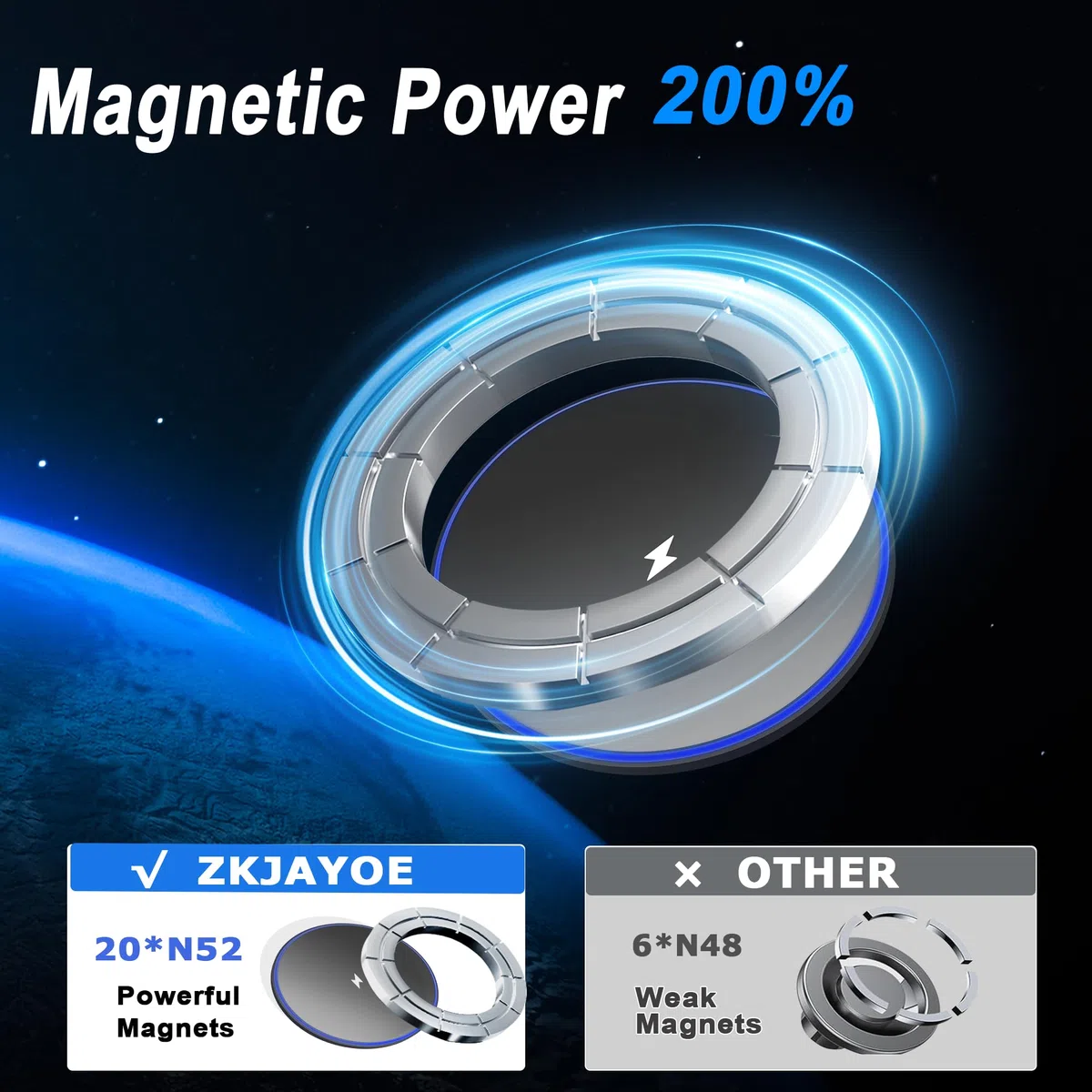 Supporto magnetico per telefono di ricarica wireless per Ford Bronco 2021-2026 2/4 porte | Magsafe - Supporto per cellulare per Ford Bronco, accessorio Bronco con cavo da 1,5 m, non per Bronco Sport