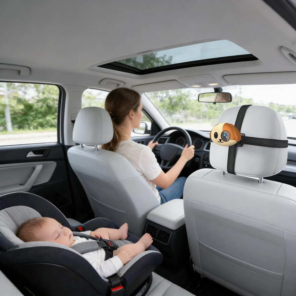 Telecamera per Auto per Bambini Angolo Ampio 150 Gradi Plug And Play Video | Telecamera Auto Senza Fili Mamma Papà Viaggi Gite in Auto Guida Lunghe Distanze Campeggio Shopping Picnic