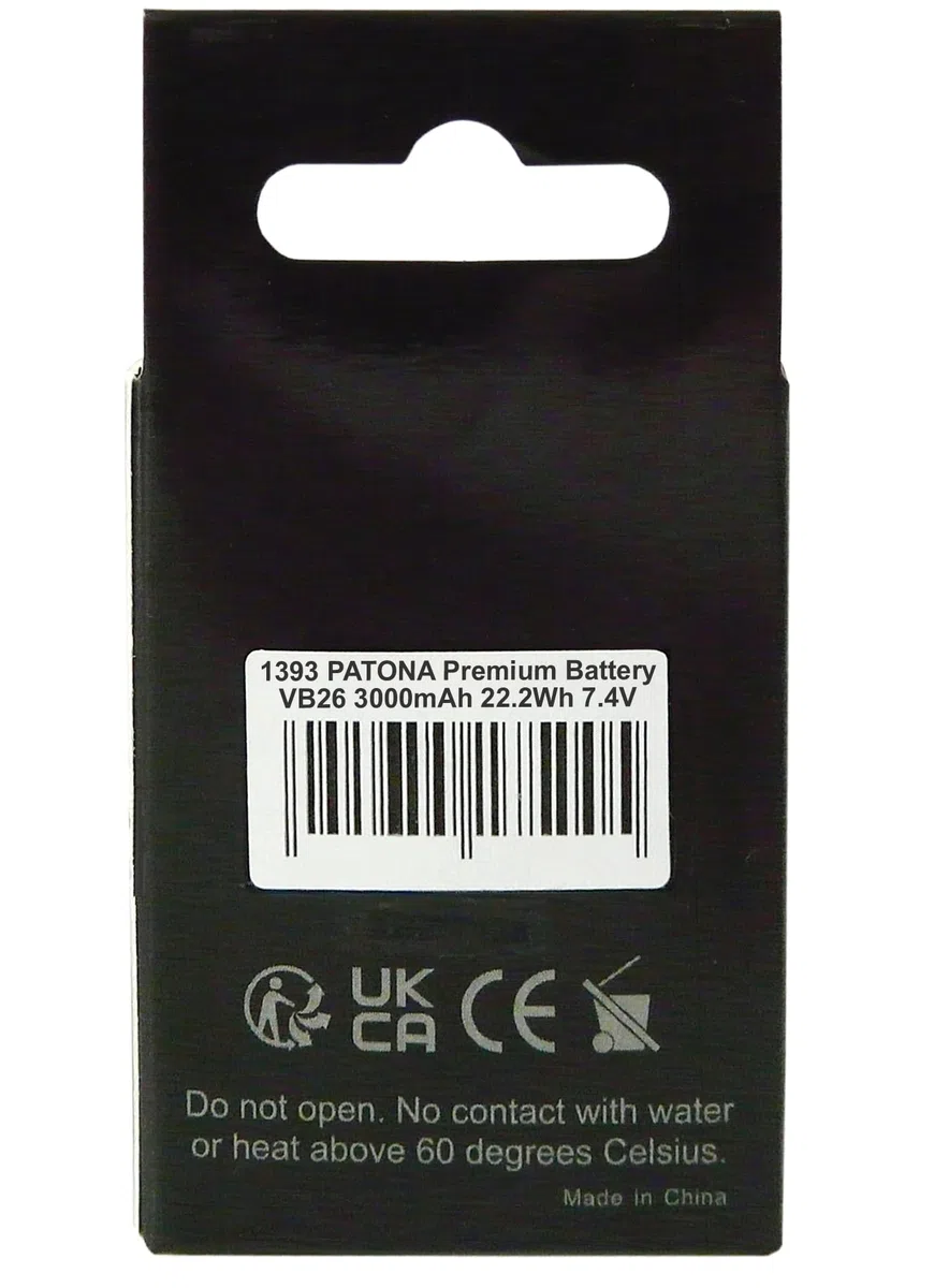 PATONA Premium Batteria VB26 3000mAh (7,4V / 22,2Wh) – ricambio per Godox VB26/VB26A/VB26B – compatibile con flash Godox V1 V860III V850III AD100Pro – per fotografi di eventi