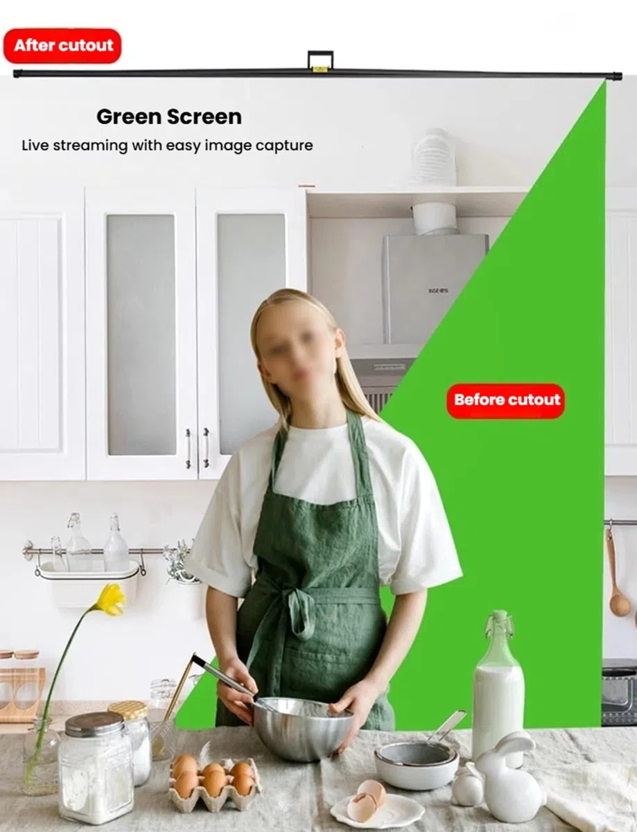 Sfondo fotografico pieghevole con schermo retrattile per foto e video di qualità da studio