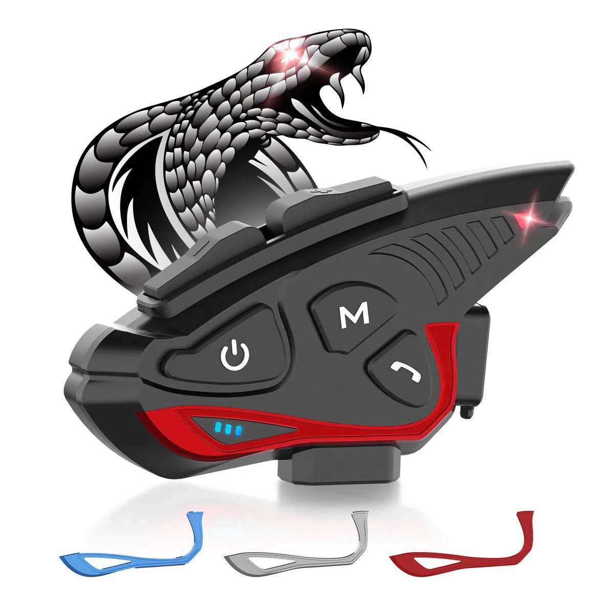 Moman Interfono Moto, CP-S Auricolare Casco Moto 8 Motociclisti 2000M Sistema di Comunicazione Connettività Universale con Radio FM Cancellazione del Rumore Condivisione Musica Impermeabile, Singolo