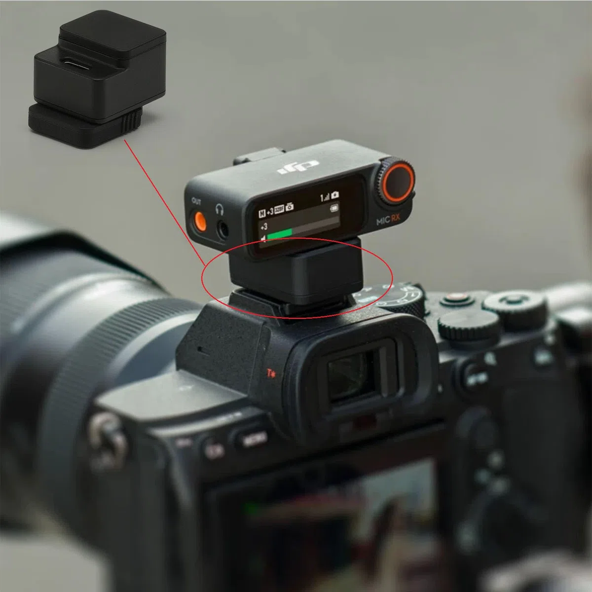 Mini adattatore per fotocamera DJI Mic 3/Mic Mini, collegare il ricevitore per Sony A6700 ZV-E10 A7C A1 A9M3 FX3 fotocamera MI Hot Shoe, mini accessori DJI Mic