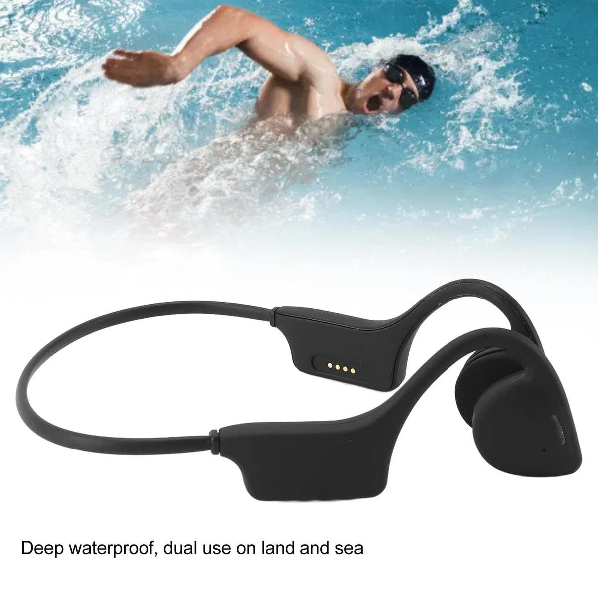 Cuffie a Conduzione Ossea, Auricolari Aperti per Nuoto Impermeabili IP68, Ricezione Fino a 50 M, Cuffie Subacquee Bluetooth Wireless per Allenamento in Palestra (Terza generazione)