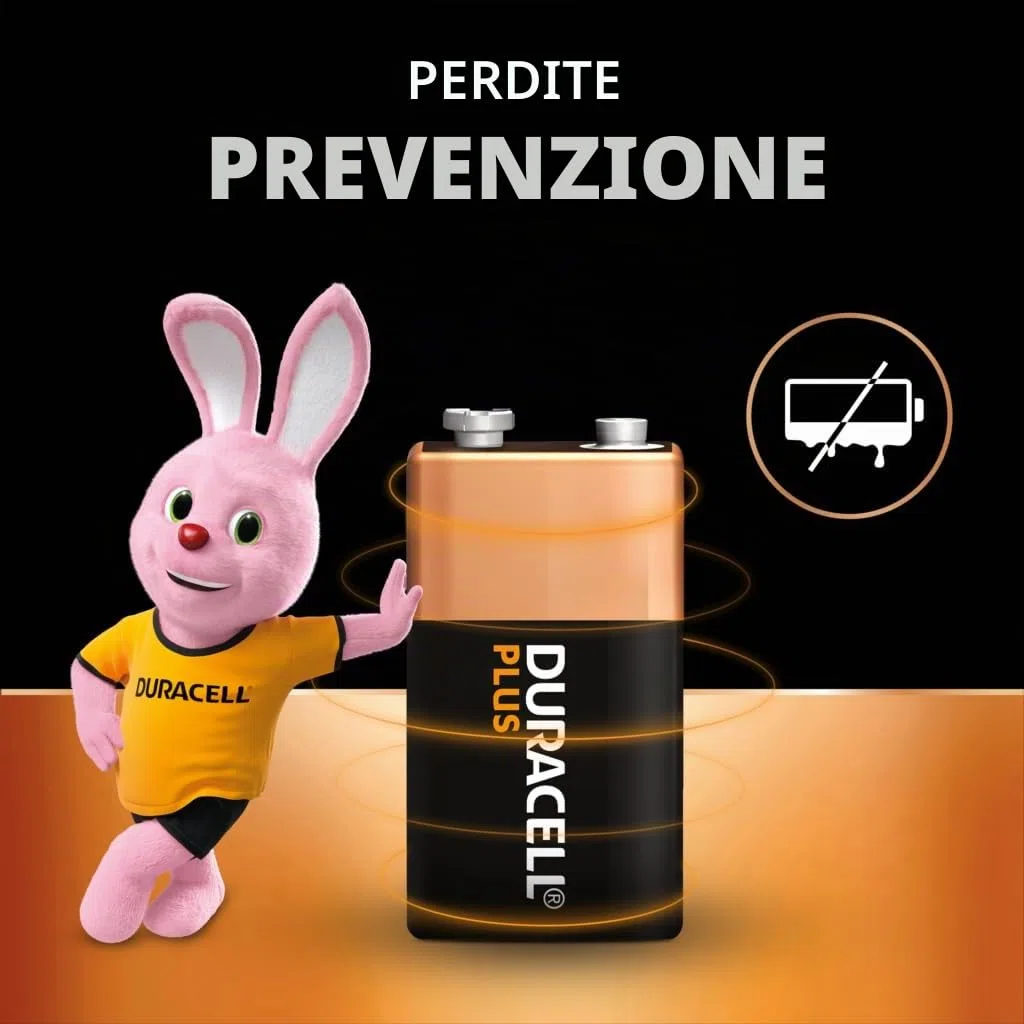 16X Duracell 9V Plus (4 Blister Da 4 Batterie) 16 Pile (6LR61/MN1604)