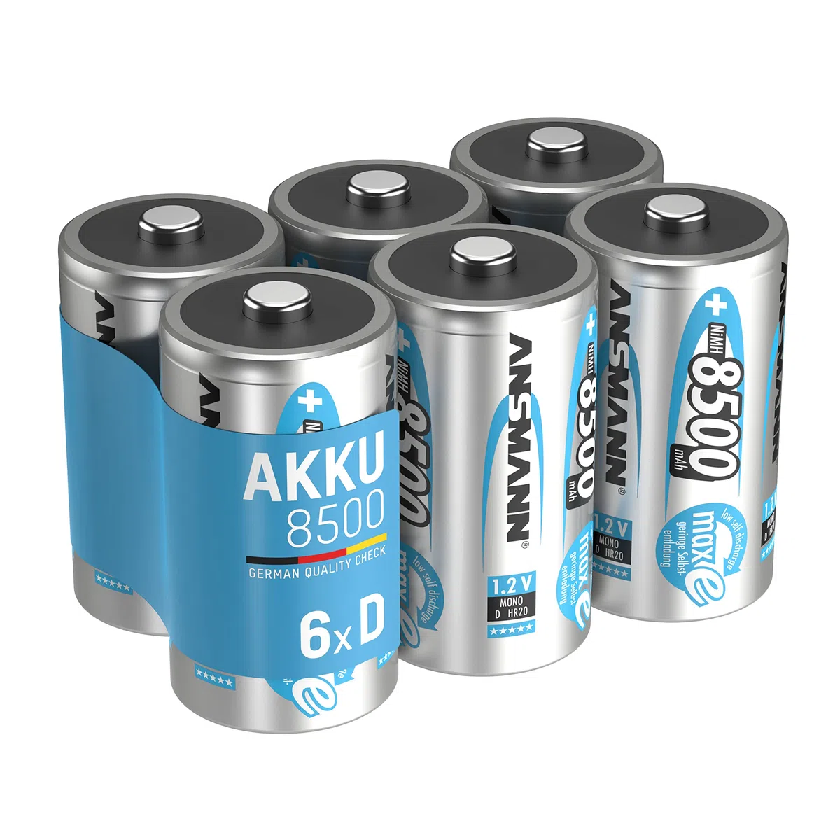 ANSMANN Mono D Akku MaxE Tipo 8500mAh Batteria Ricaricabile ad Alta Capacita 6x Mono D HR20