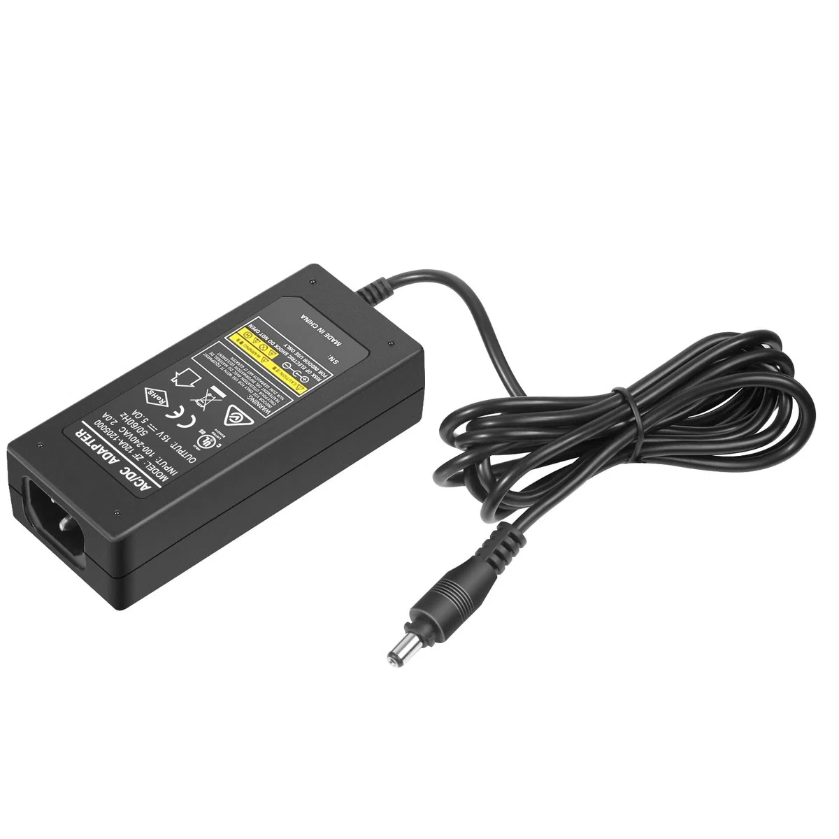 Neewer Adattatore d’Alimentazione AC 220V a DC 15V con Cavo d’Alimentazione 5A Output per Luce Anulare da Studio (Nero)