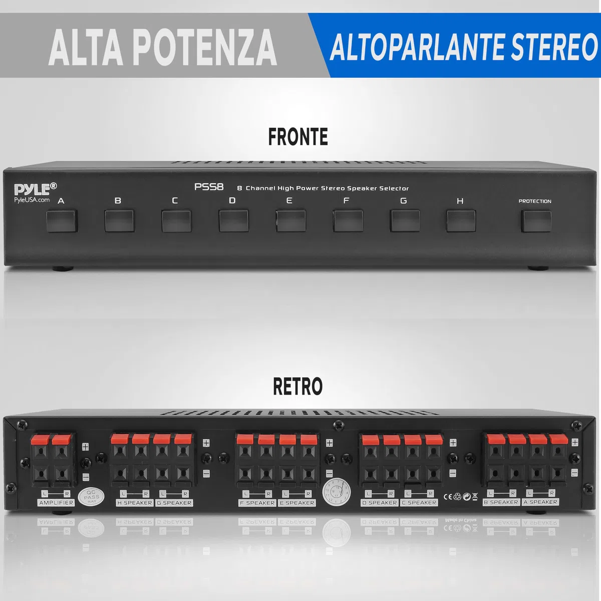 Pyle - Altoparlante stereo ad alta potenza PSS8 a 8 canali