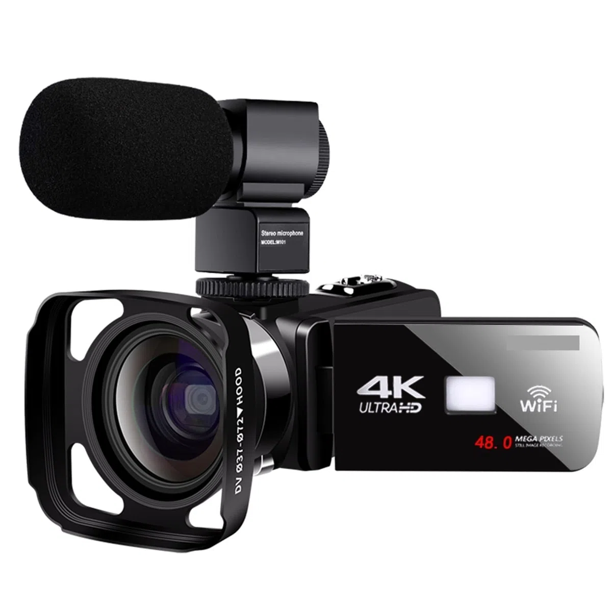 DELURA 18X Zoom 4K UHD Camcorder Live Streaming WiFi Webcam Videocamere for La Fotografia Visione Notturna IR All'aperto Telecamera HD (Size : 128G SD Card)
