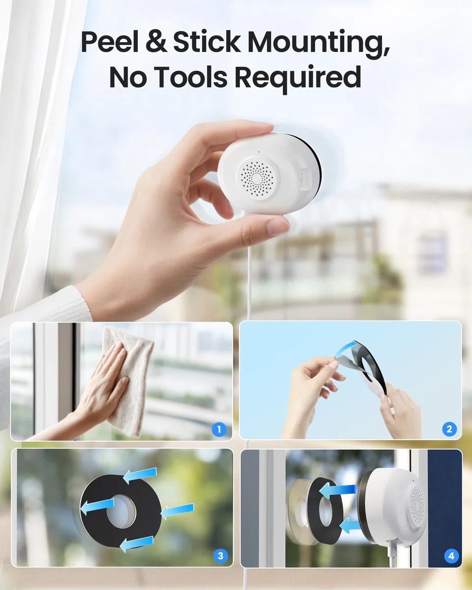 ZOSI 2 telecamere di sicurezza 2K C680 con visione notturna a colori da 3 MP, telecamera di sicurezza WiFi interna con spina domestica, rilevamento veicoli umani, WiFi 2,4/5 GHz, registrazione 24/7