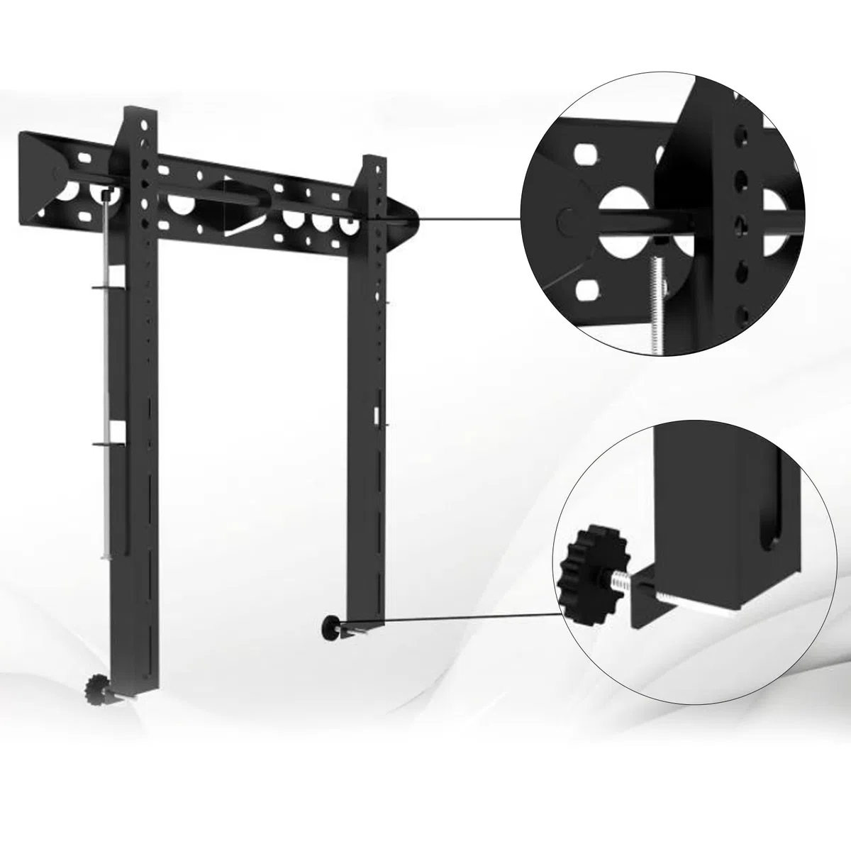 Supporto da Parete per Monitor TV, Staffa di Montaggio TV Universale, Cuscinetto di Carico Grande, Staffa Regolabile, Salvaspazio, Staffa di Montaggio per TV di Diverse Dimensioni (Nero)
