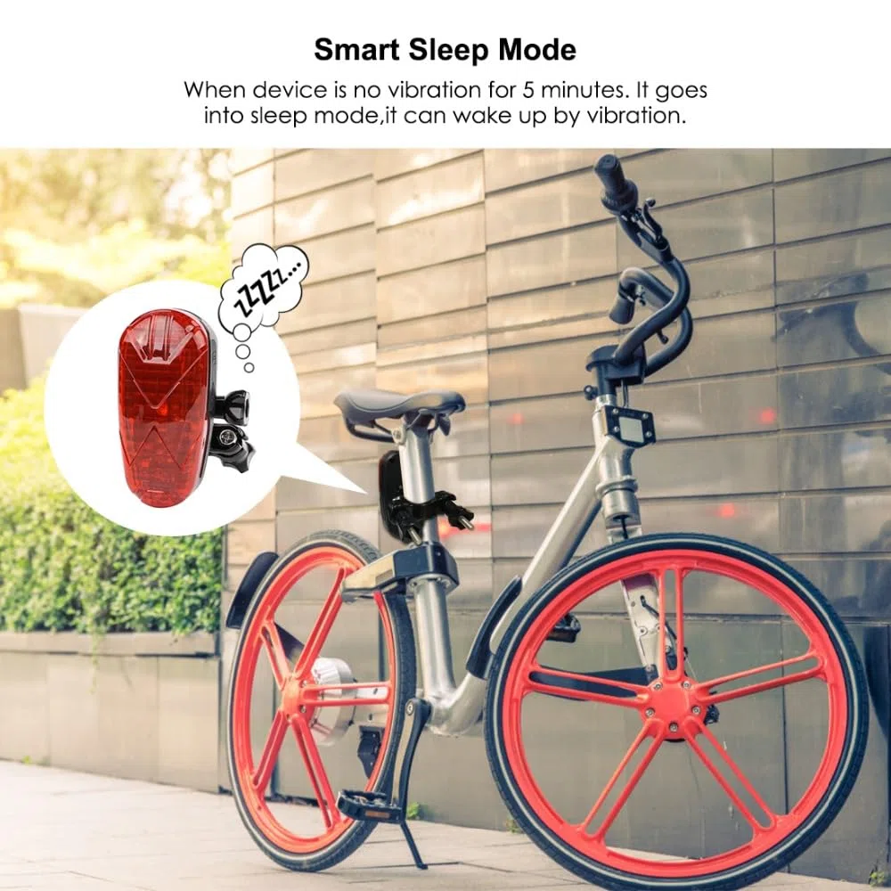 Localizzatore GPS per Bici Monitoraggio in Tempo Reale Satellitare GPS Tracker Antifurto Impermeabile Fanale Posteriore per bicicletta