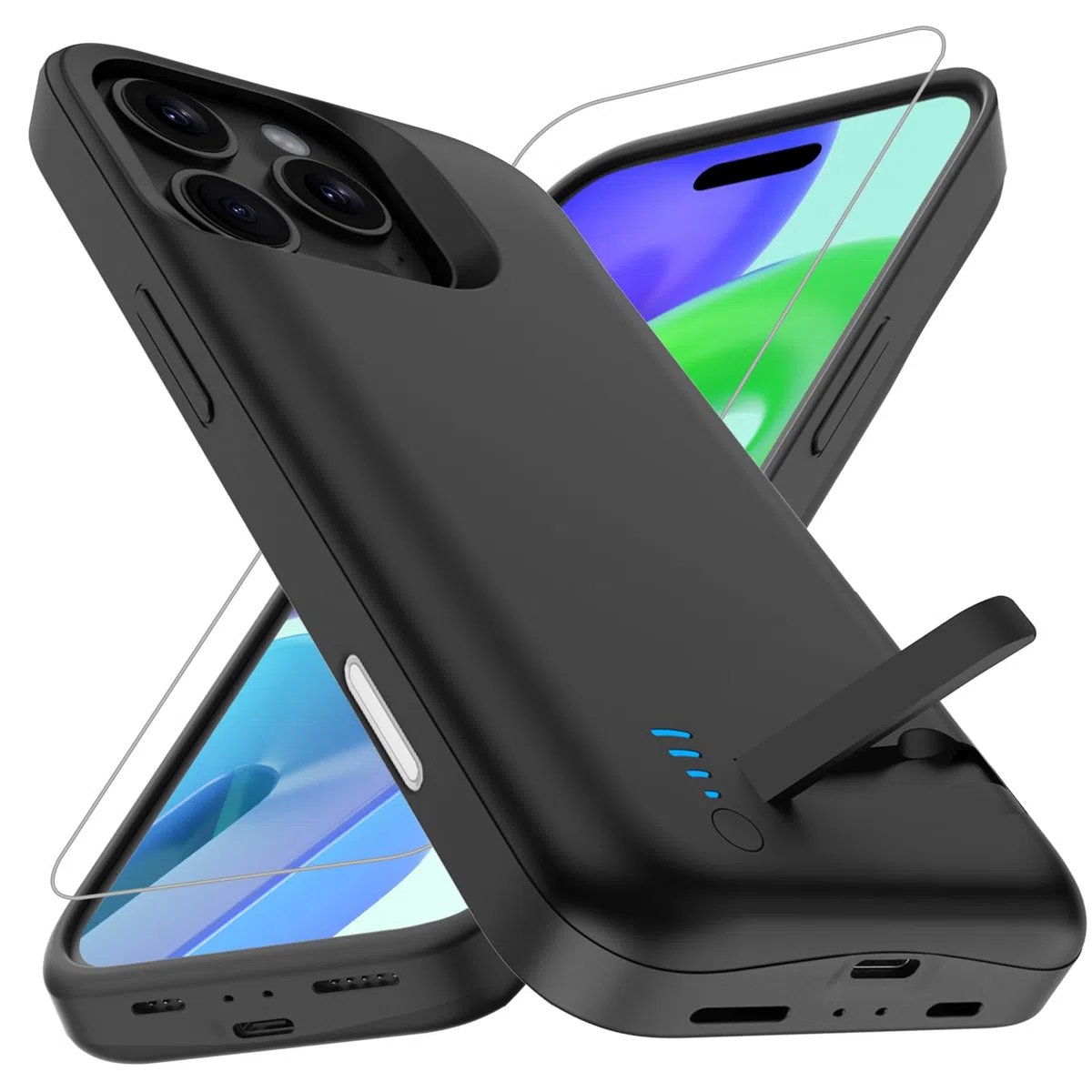 Cover Batteria per iPhone 16 Pro/iPhone 17, Vera 8500 mAh, Custodia di Ricarica Espansa Ricaricabile Sottile Custodia Protettiva Portatile con Batteria per iPhone 17(6,3 Pollici) - Nero