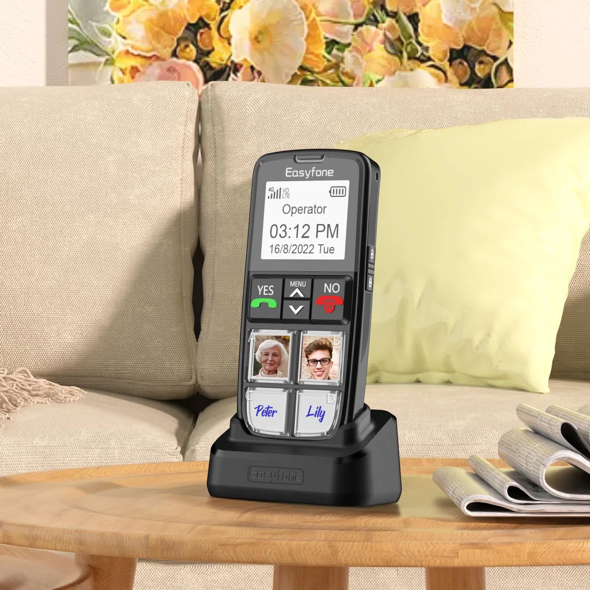 Easyfone T6 4G Telefono Cellulare per Anziani con Tasti Grandi