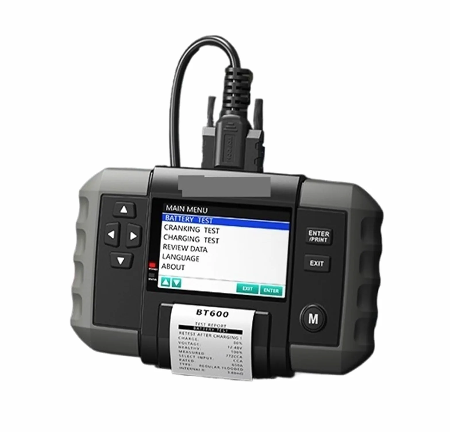 Tester per batterie, BT600 Tester for batteria auto 12V 24V, analizzatore for veicoli al piombo con stampante termica integrata, strumento for batteria auto