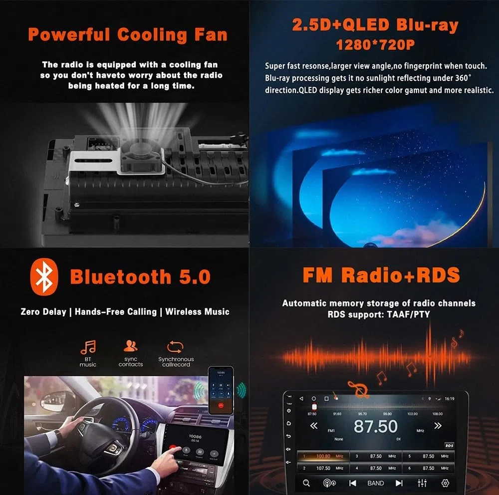 Autoradio Gps Navigation 2 Din per Toyota Sequoia XK60 2008-2017 Wireless Carplay Android Auto Stereo Auto Bluetooth Ips con Pantalla Táctil con Gps, 8 Nucleo 8G+256G