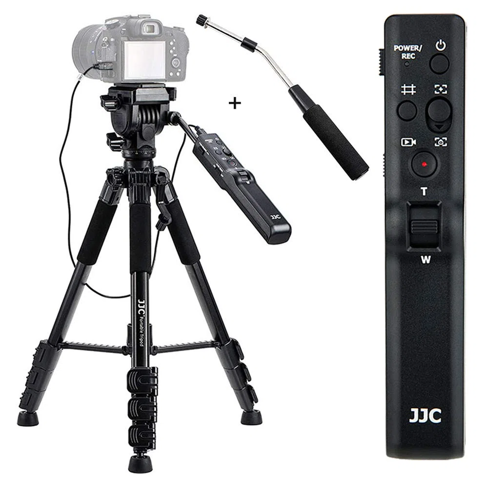 JJC Treppiede compatto con telecomando per Son. RX10M5 A7 III A7R4 A9 A6600 | Sostituisce il modello VCT-VPR1|Telecomando staccabile|Alimentato dalla fotocamera|Alluminio leggero|Sgancio rapido 1/4"-20