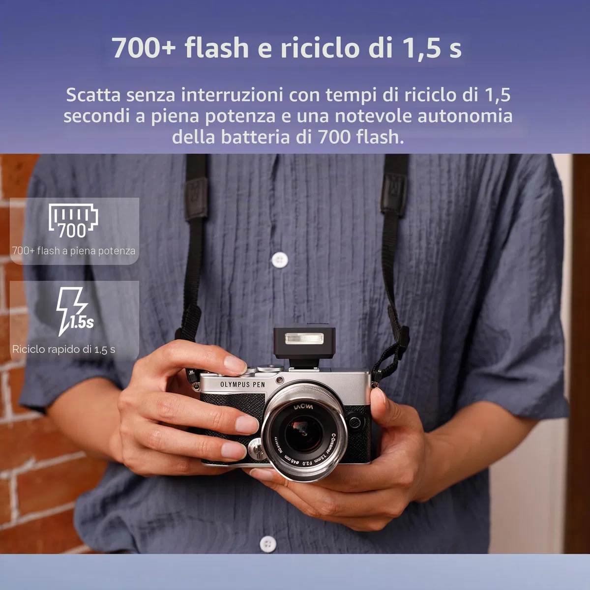 Godox iT20 C TTL Flash Speedlight 700 tempo di flash, tempo di riciclaggio 1,5 s, con filtri colorati magnetici per fotocamere Canon (nero, C)