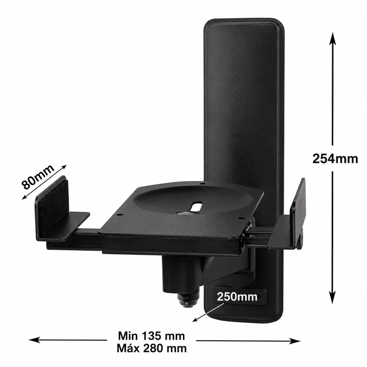 BT77 Black - Coppia di supporti da parete per altoparlante c/nero