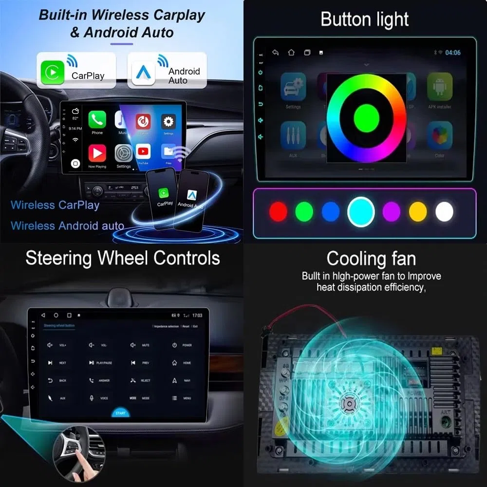Radio Macchina Touch Screen per Chevrolet Trailblazer 2017-2019 Wireless Carplay Android Auto Stereo Auto Bluetooth Ips con Pantalla Táctil con Gps Navigatore/Swc/Mirror Link, 4 Nucleo 2G+32G