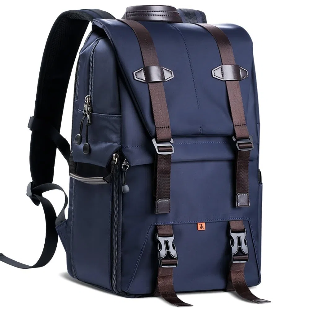 Borsa Reflex Zaino for fotocamera, borsa portaoggetti con copertura antipioggia, cinghie di fissaggio for treppiede, for reflex digitali SLR(Blue)