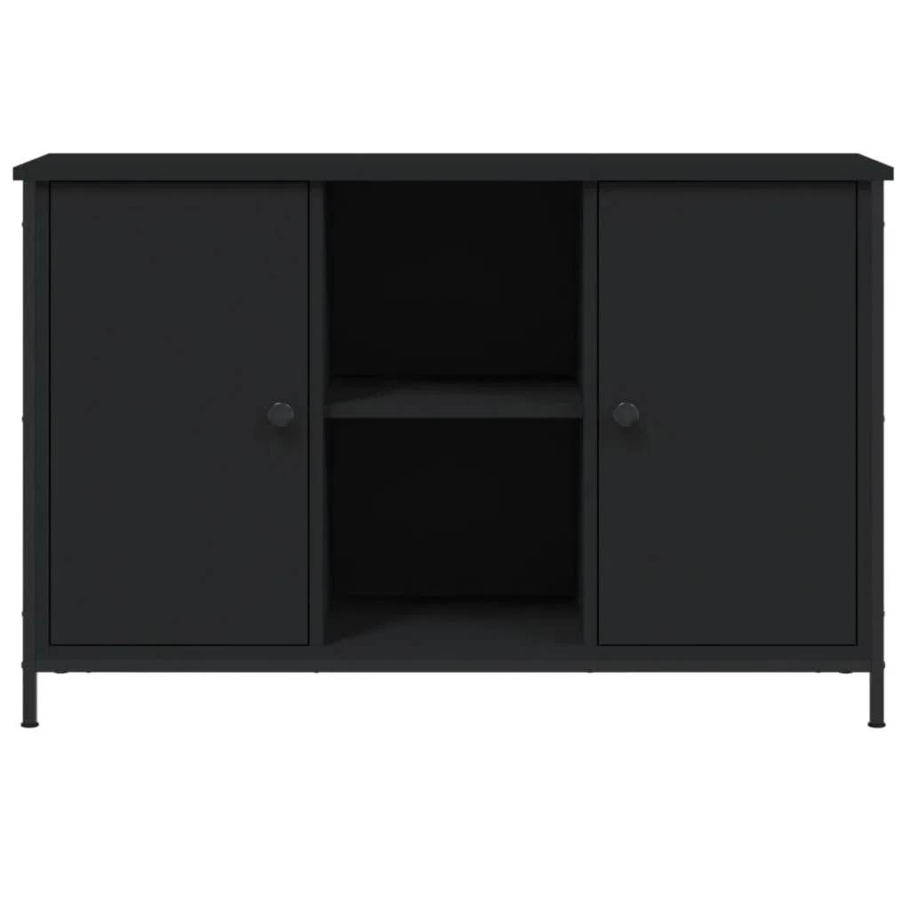 vidaXL Mobile Porta TV Nero 100x35x65 cm in Legno Multistrato, Supporto TV, Supporto per unità multimediali, Mobile con Luce LED, mobiletto HiFi