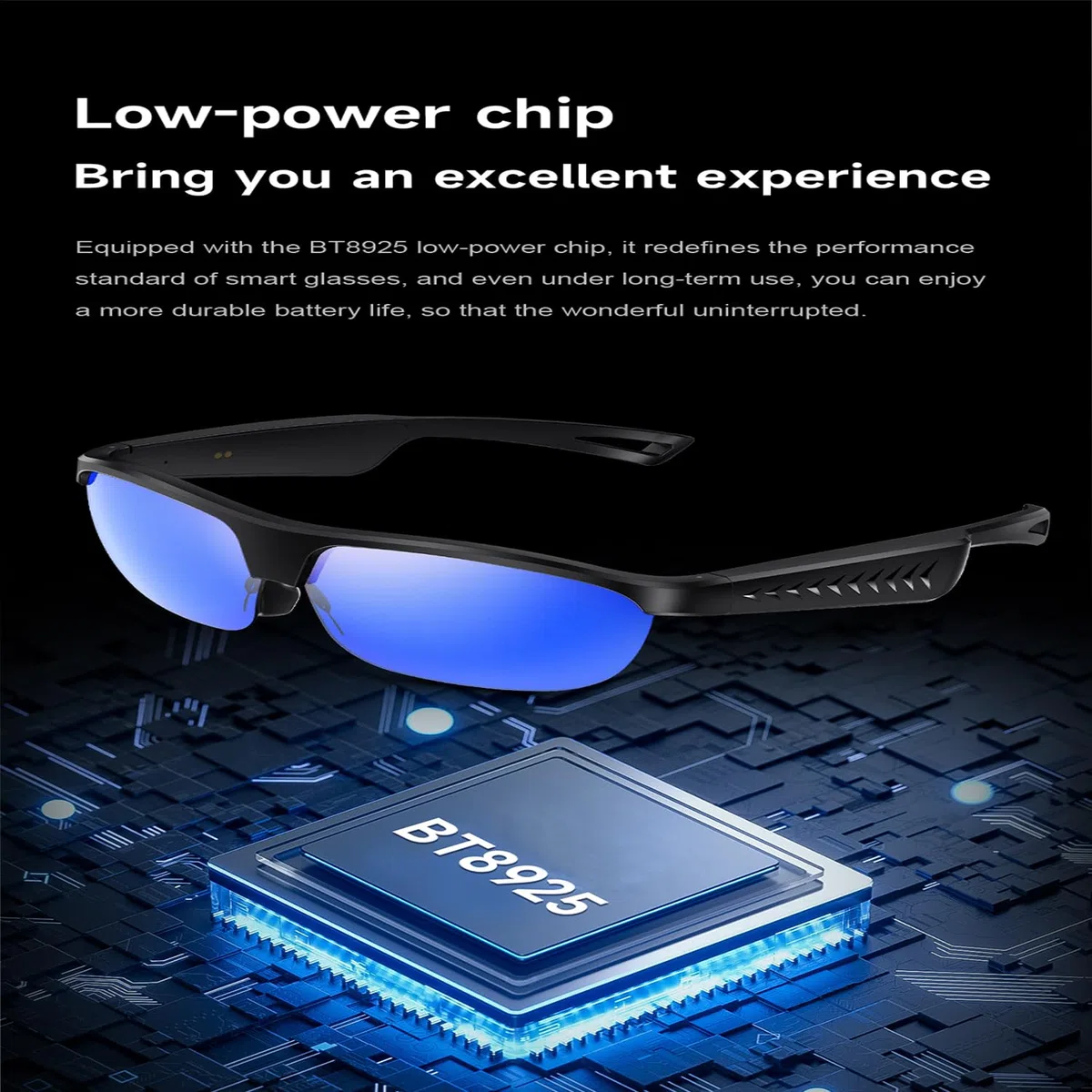Occhiali Audio Bluetooth con Altoparlanti Boss, Riproduzione Musicale, Controllo della Musica, Risposta alle Chiamate, Traduzione AI, Cancellazione del Rumore ENC, Protezione UV(Anti)