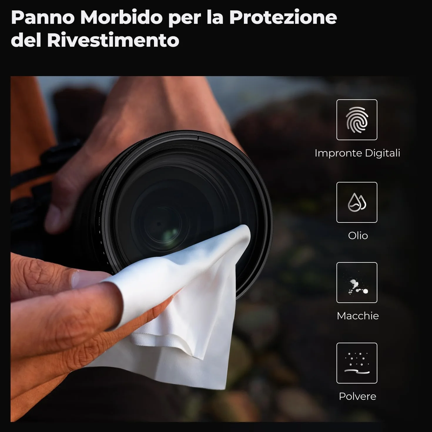 K&F CONCEPT Nano-Basic ND Filtro Variabile ND2-400 Filtro in Vetro Ottico con 3 Pezzi di Panno per Pulizia