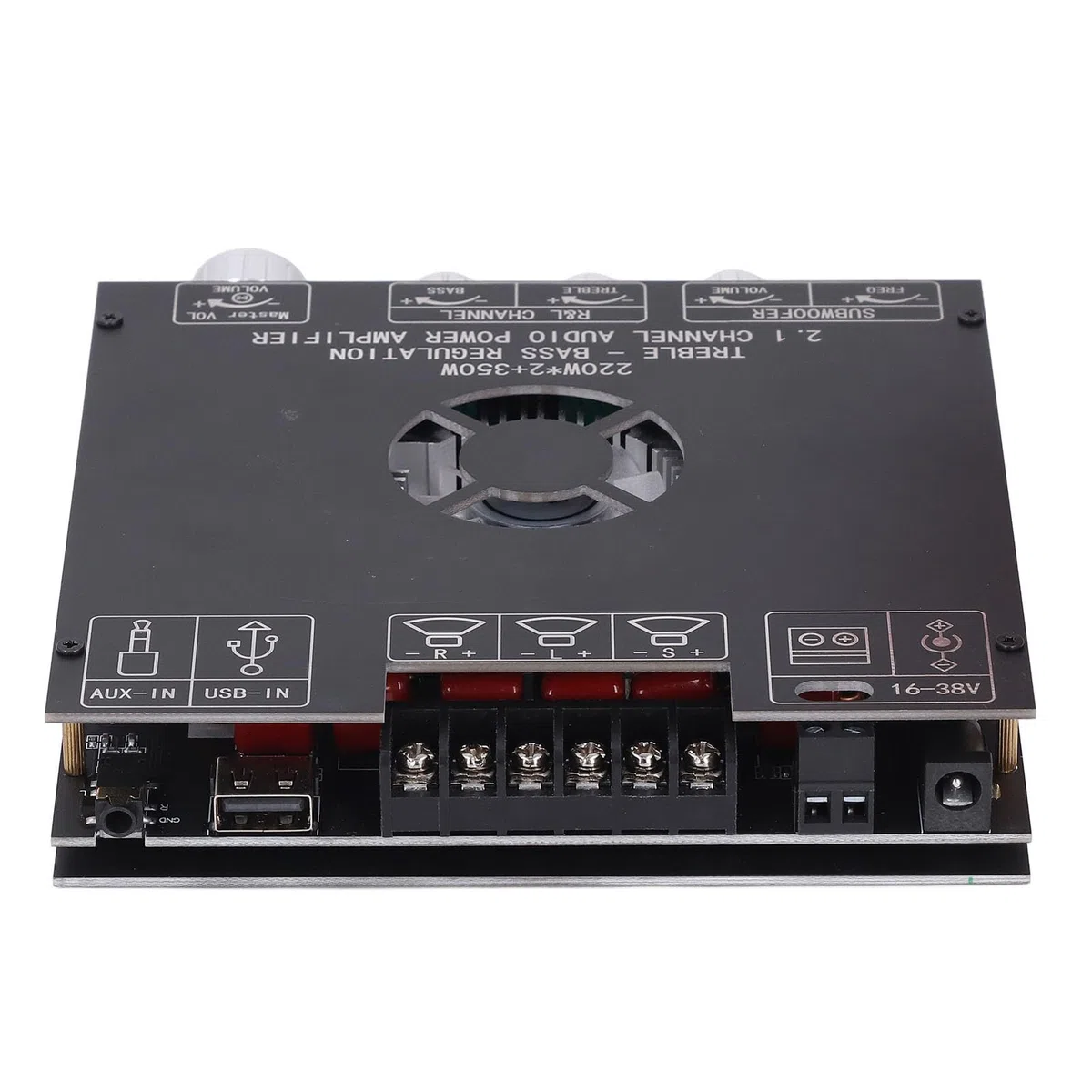 Jiawu TPA3255 Modulo Amplificatore di Potenza 2.1 BT5.1 Ingresso Scheda Audio USB AUX Scheda Amplificatore DC16-38V per Home Theater