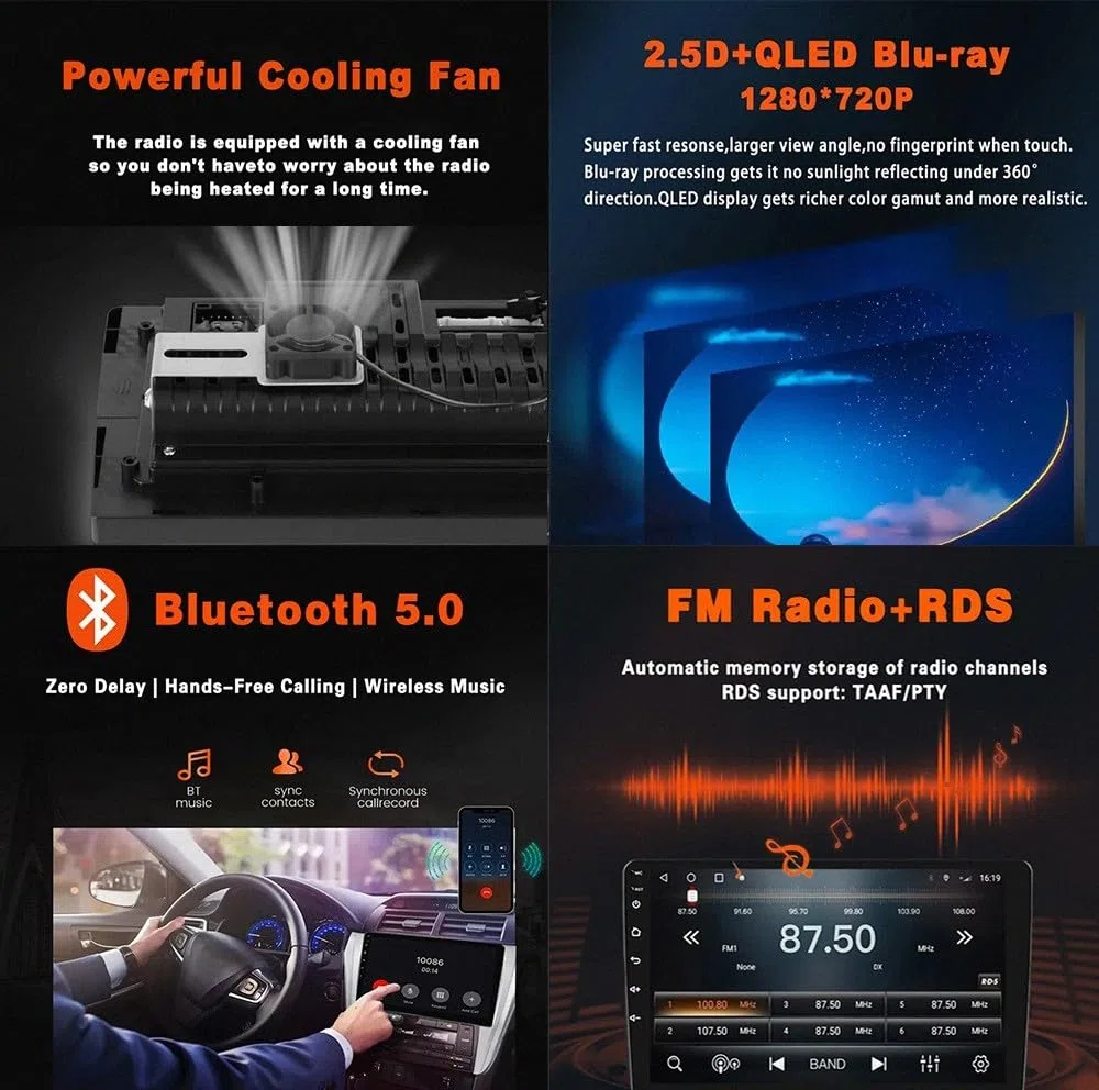 Radio Macchina Touch Screen per Jeep Compass 2 MP 2016-2019 Wireless Carplay Android Auto Stereo Auto Bluetooth Ips con Pantalla Táctil con Gps, 4 Nucleo 1G+32G