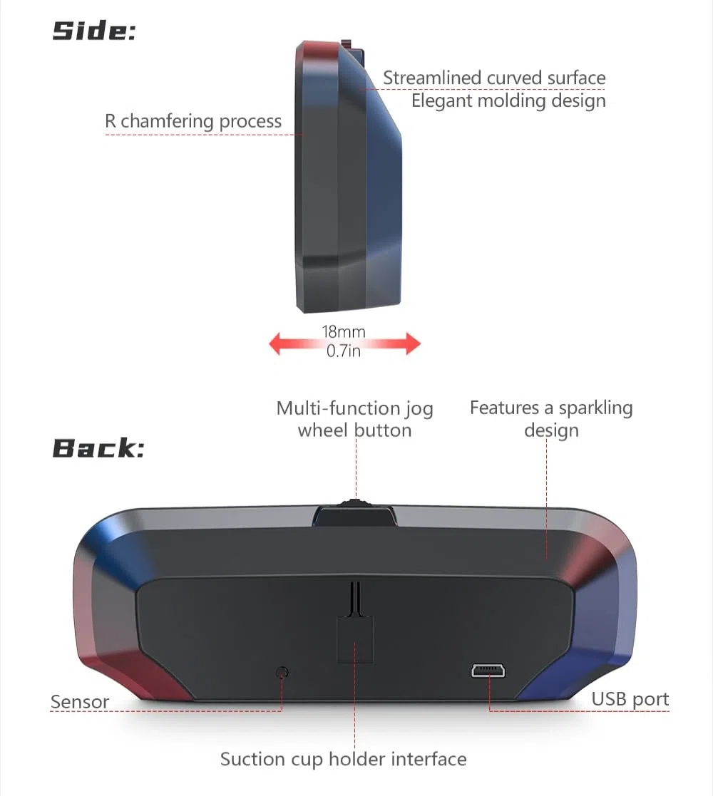 OBEST Car HUD Auto Head Up Display Auto HUD GPS- Tachimetro digitale GPS per auto, Allarme Velocità,con supporto a ventosa girevole