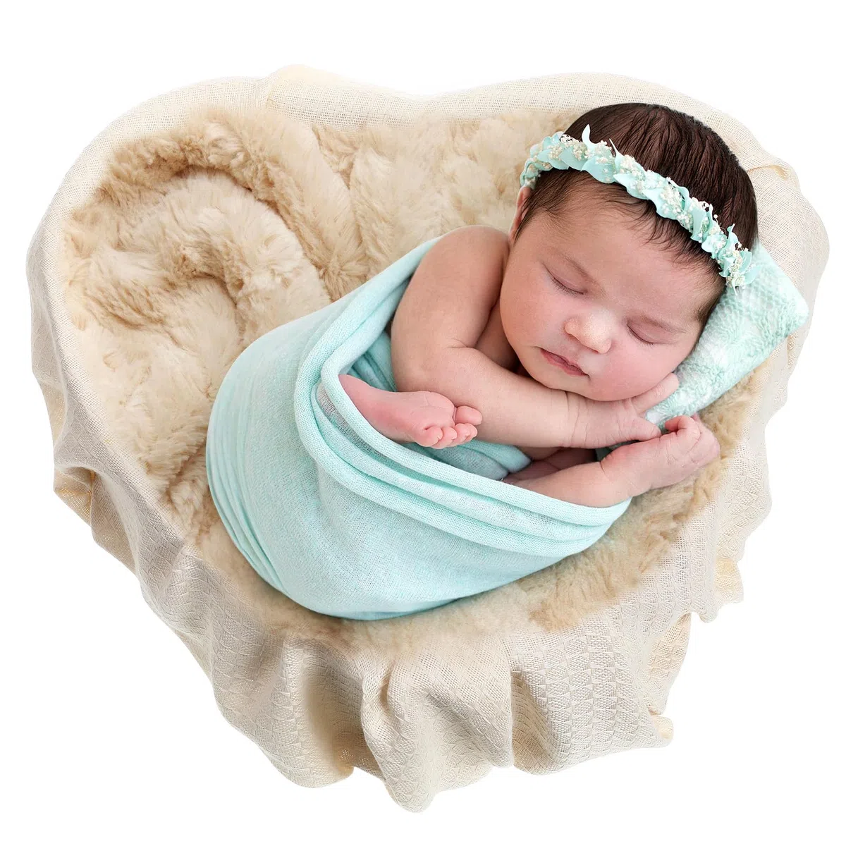 jojofuny Cestino per Ragazzo Ragazza a Forma di Cuore in Legno Bianco Leggero per Fotografia Newborn, Letto Compatto per Posa Ragazzo Ragazza e Accessorio per Studio Fotografico, Regalo