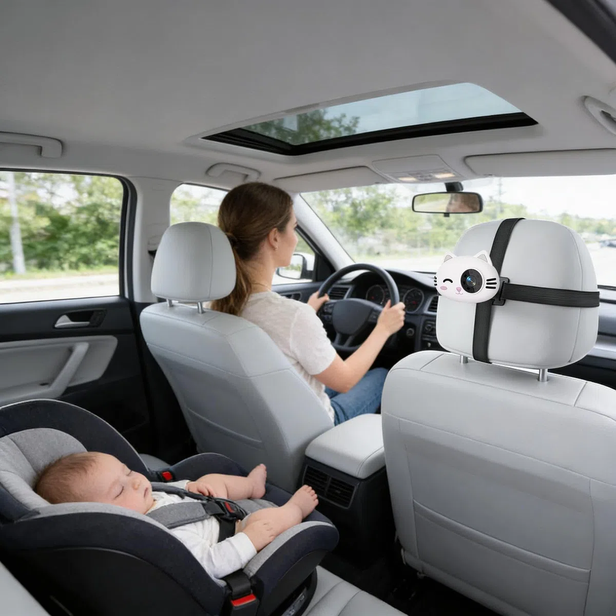 Telecamera per Bambini in Auto con Visione Notturna 1080P Video Plug and | Telecamera Auto Senza Fili Mamma Papà Viaggi Gite in Auto Guida Lunghe Distanze Campeggio Shopping Picni