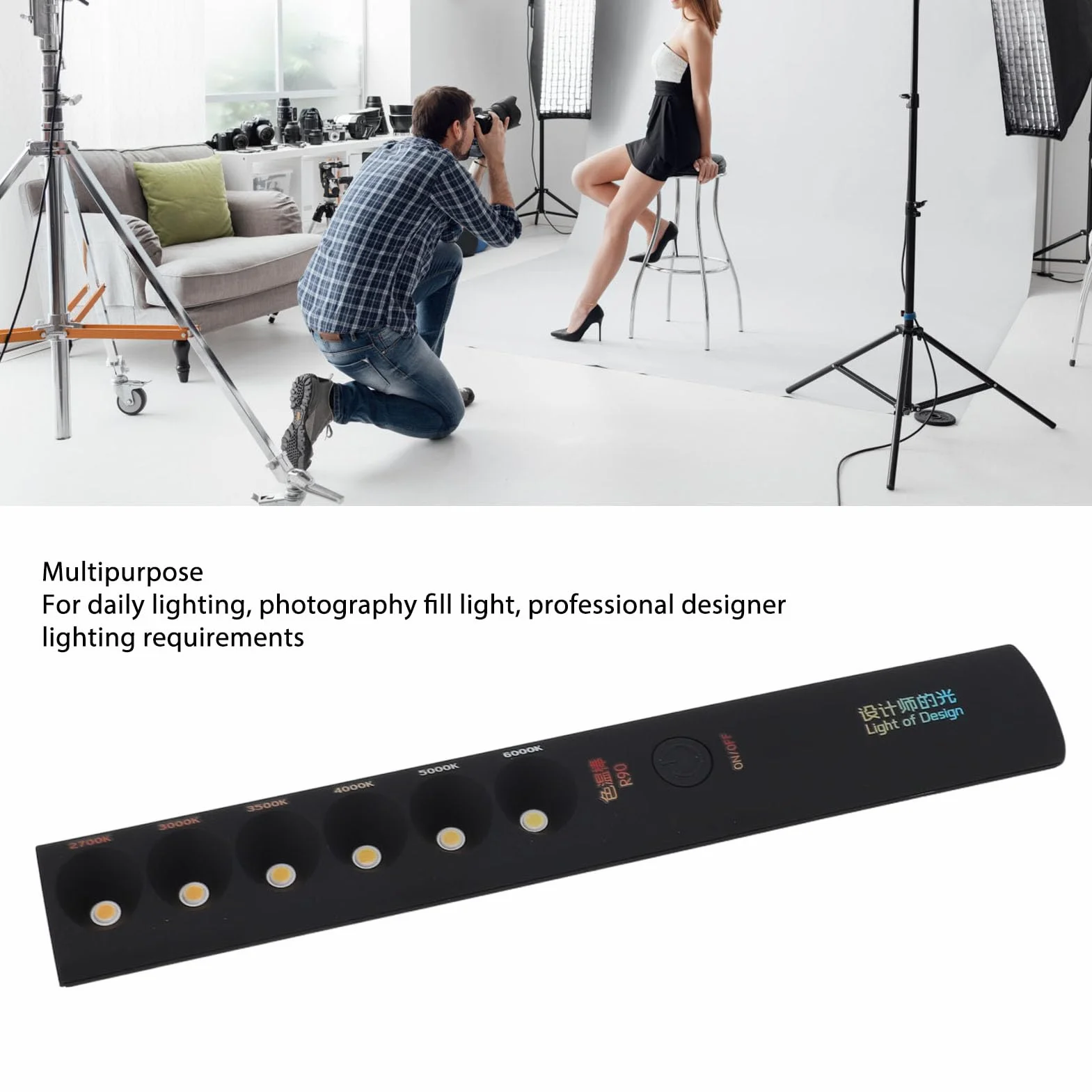 Lampada a Temperatura Colorata Stick Portatile Luce Professionale Bacchetta Ricaricabile Photography Light Wand 2700K - 6000K 6 Modalità per Video