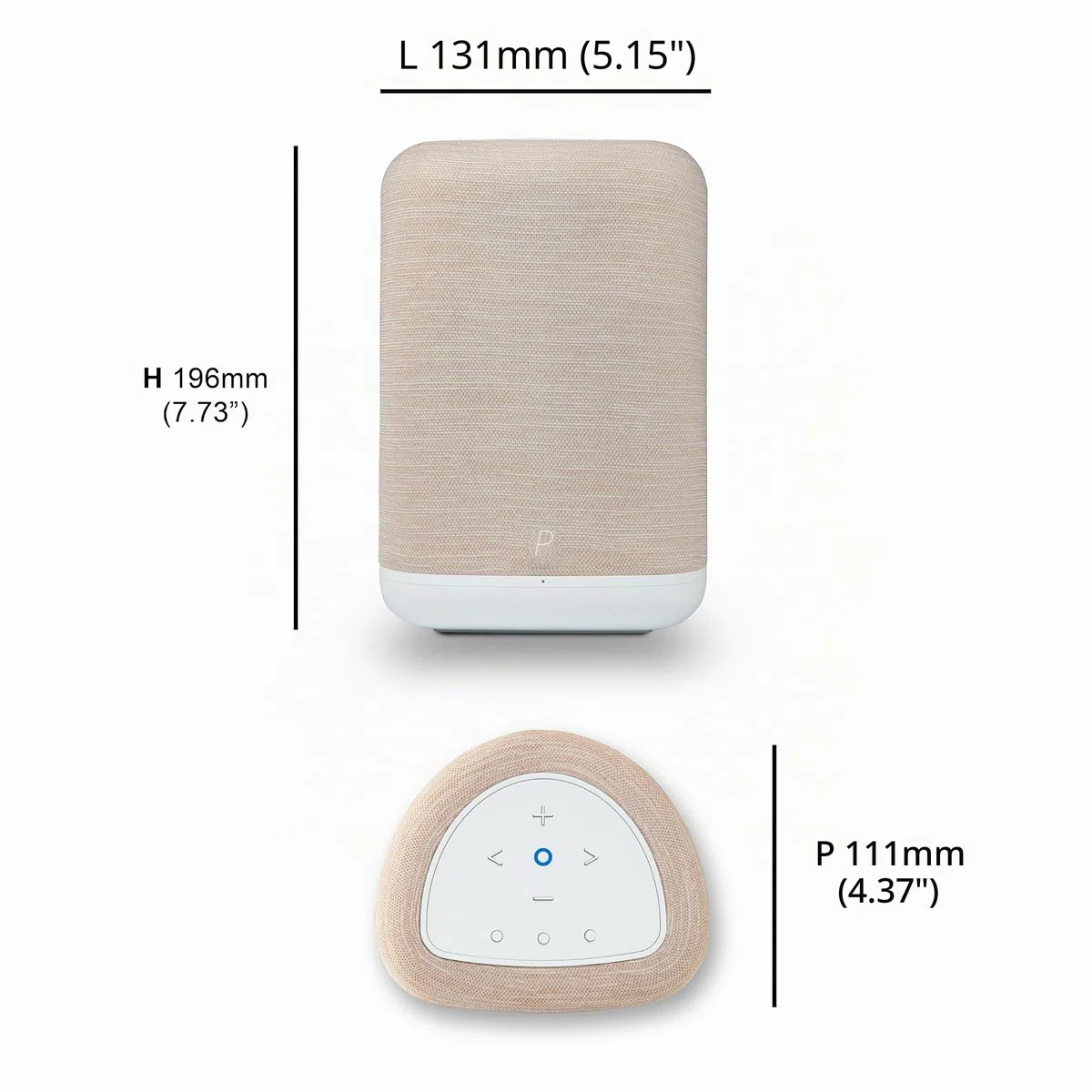 Bluesound Pulse Flex Bluetooth senza cavo Hi-Res All-in-One, AirPlay 2, Spotify Connect, Alexa Skills, altoparlante audio multi-room (bianco/marrone chiaro)