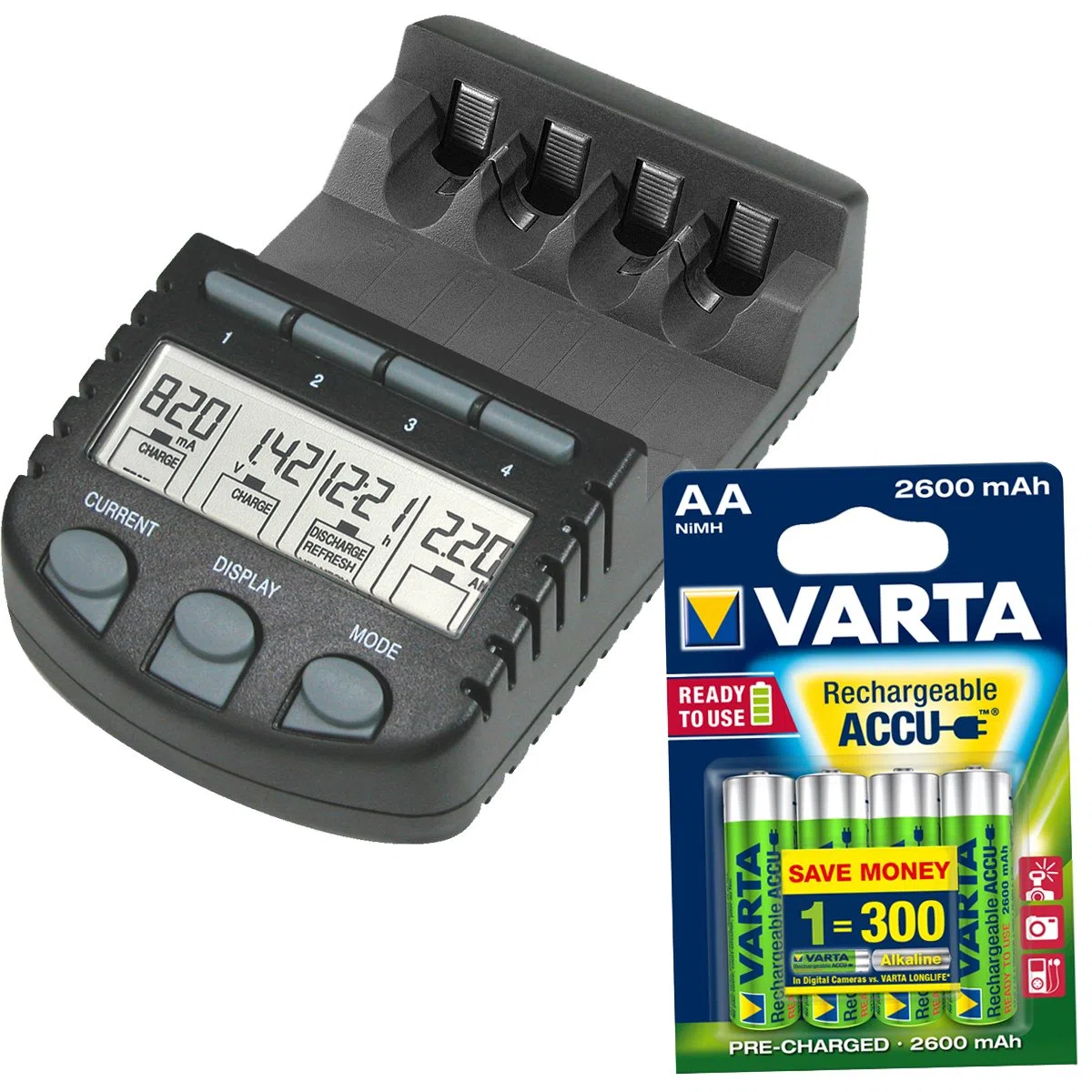Technoline BC 700 Set caricatore per batterie, colore: Nero