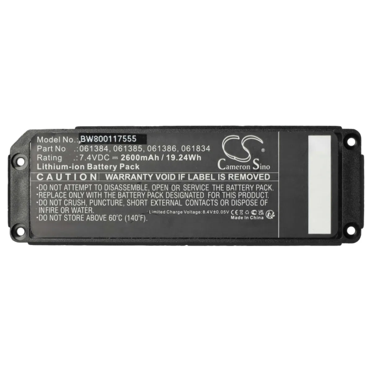 vhbw batteria sostituisce Bose 061386, 061385, 061834, 061384 per casse, altoparlanti, speaker (2600mAh, 7,4V, Li-Ion)