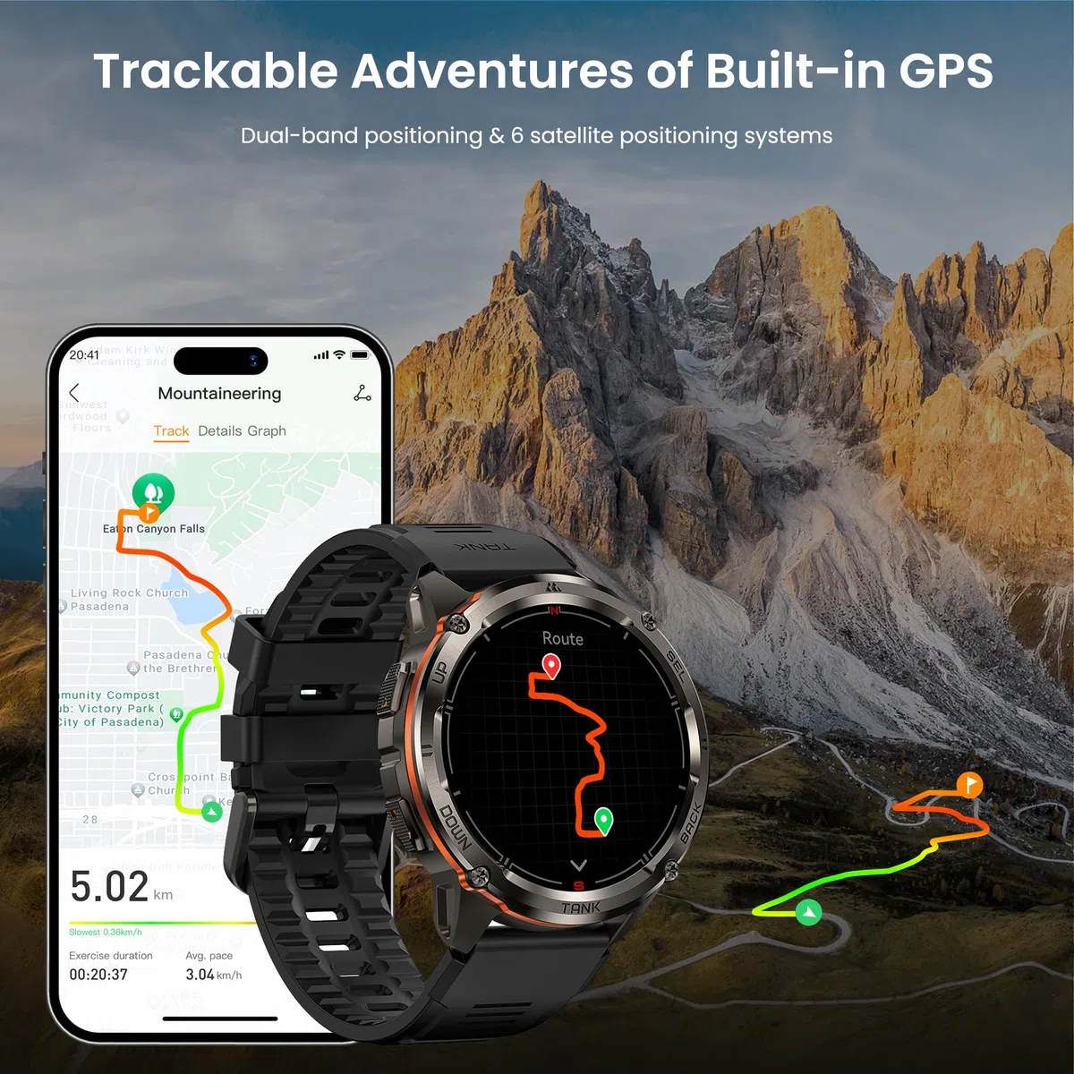 KOSPET Tank T3 Ultra 2 Smartwatch Uomo Rugged, Orologio Militare con GPS, Impermeabile 5 ATM, Schermo AMOLED HD da 1,43 Pollici, Oltre 170 Modalità Sportive, Compatibile con Android e iOS (Nero)