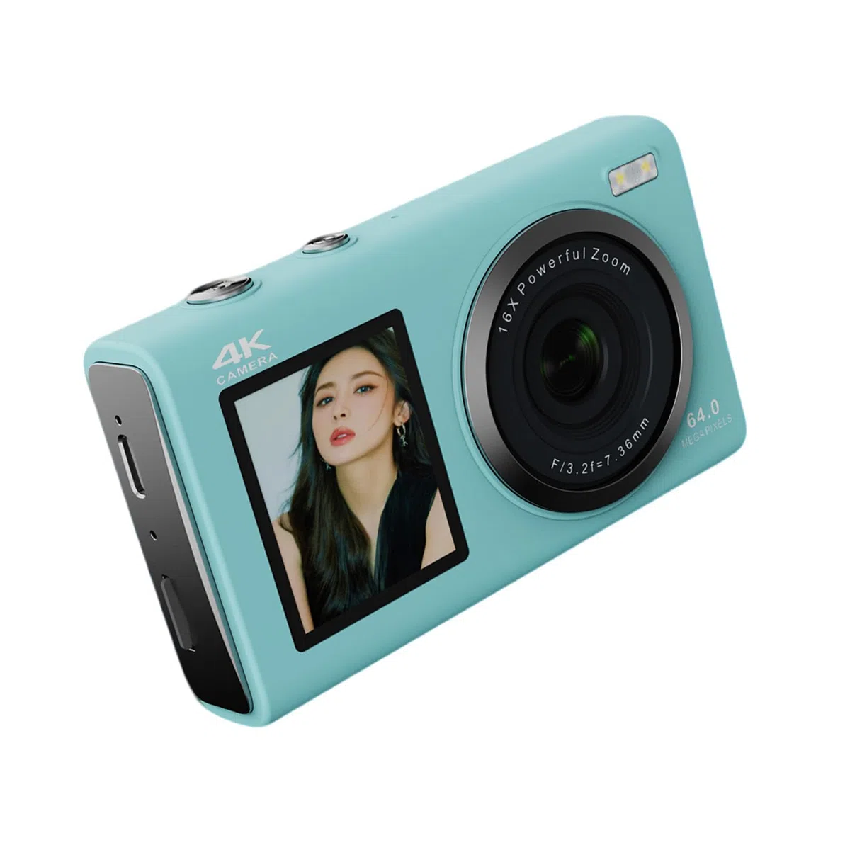 Fotocamera a doppio schermo da 80MP 4K con batteria a lunga durata e facile per adolescenti fotografi viaggiatori studenti fotocamera digitale per adolescenti principianti