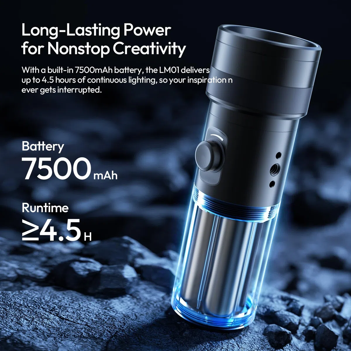 ULANZI LM01 - Torcia fotografica RGB, 7500 mAh, 4 colori, portatile, con 20 filtri di luce, luce di riempimento zoomabile portatile per registrazione video, foto, tramonto, creazione di contenuti