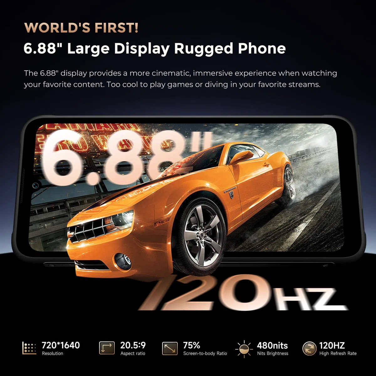 FOSSiBOT F112 Pro -24GB+256GB/1TB 5G Rugged Smartphone, 6.88" FHD 120Hz Display, MTK Dimensity 6300+ Telefono Indistruttibile, 50MP AI Camera, 7150mAh, Android 14 cellulare, 5G Dual SIM, IP68/IP69K