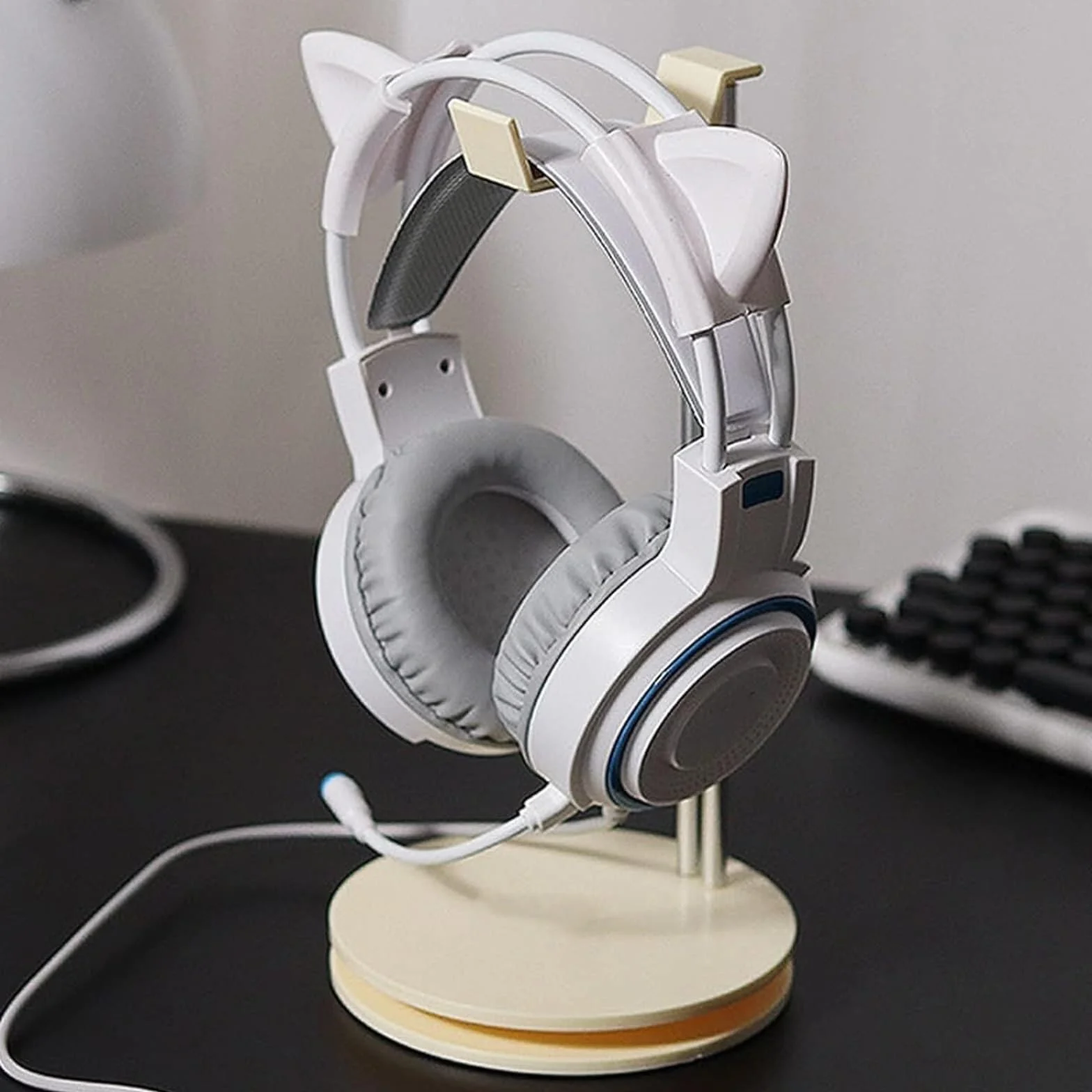 Supporto per Cuffie Supporto per Cuffie in Lega di Alluminio + ABS Supporto per Ripiano per Display da Tavolo Supporto per Cuffie per PC sopra L'orecchio Headphone Stand