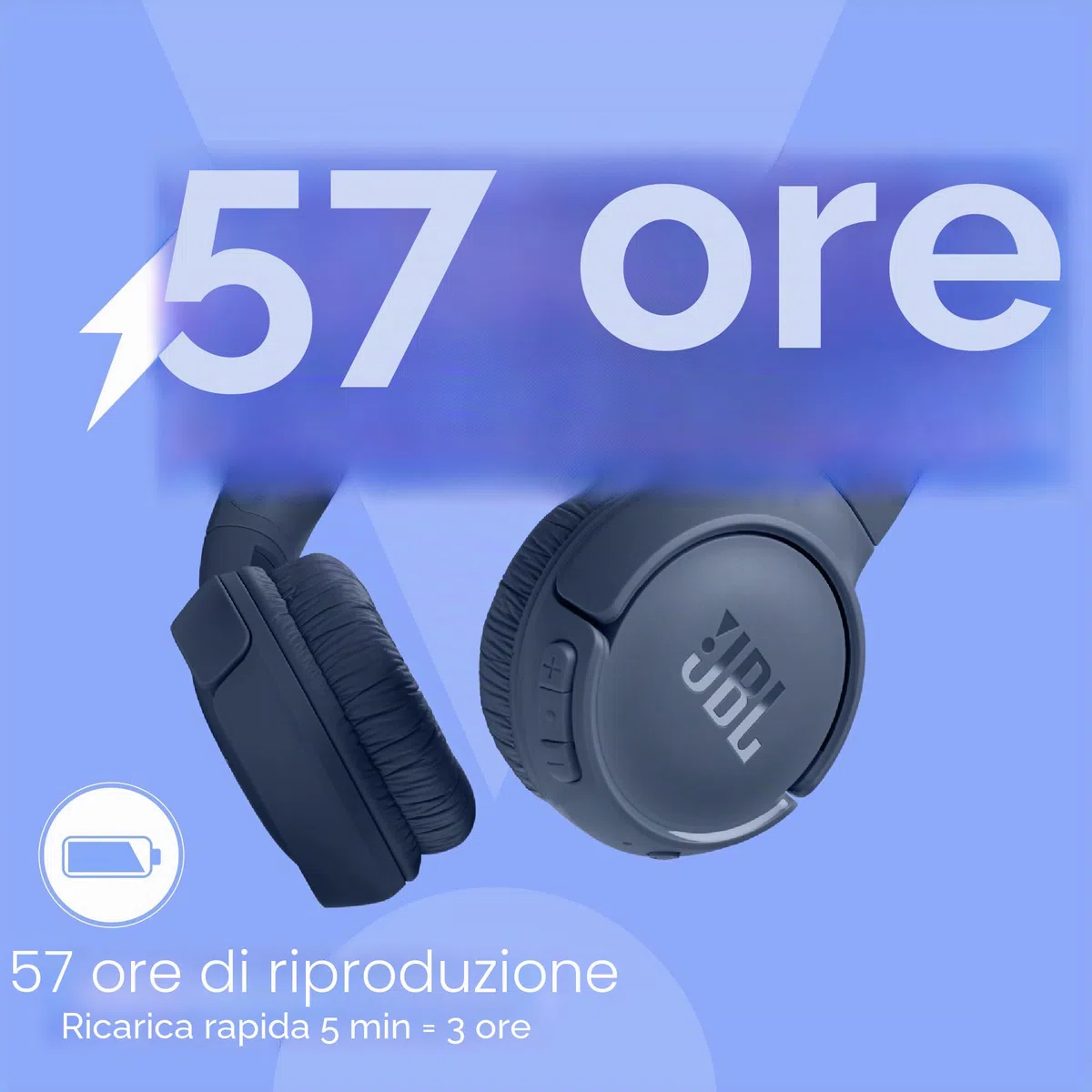 JBL Tune 520BT Bluetooth Wireless On-Ear Headphones Blue EU