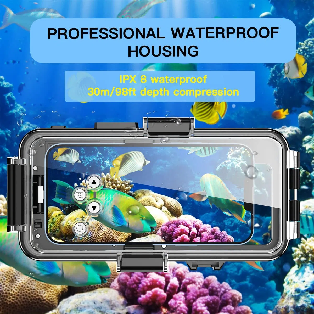 AICase 30M Fotografia subacquea Seatouch 4 Max Custodia subacquea per iPhone 14 pro max/13 pro max/12 pro max/12 mini/11/11 pro/11 pro max/XR/X/8 Plus/7 Plus universal waterproof case for all iphones