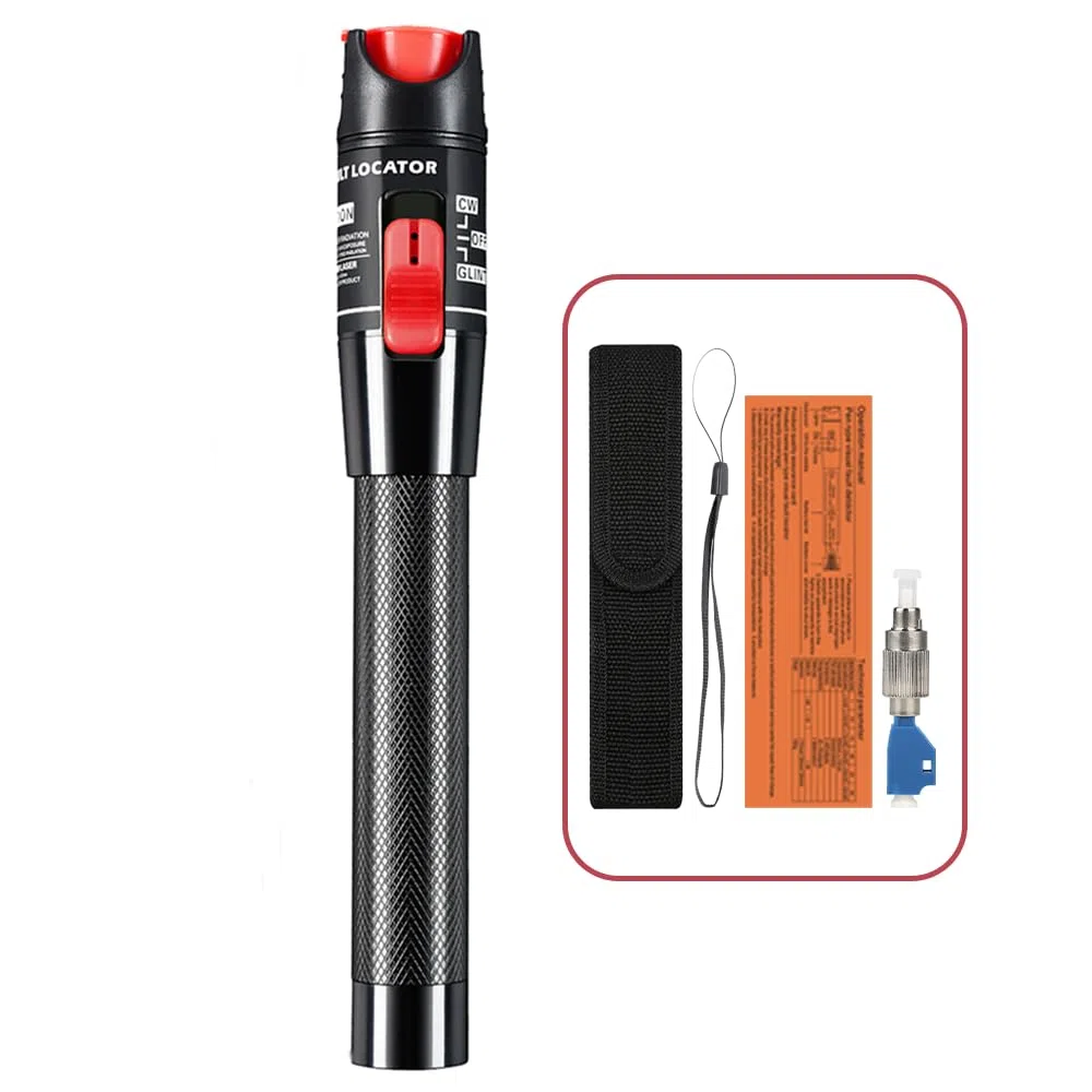 Tester di Cavo a Fibra Ottica, Penna FTTH, Localizzatore Visivo di Guasti 50KM 50mW con Adattatore FC-LC per Ingegneria a Fibra Ottica