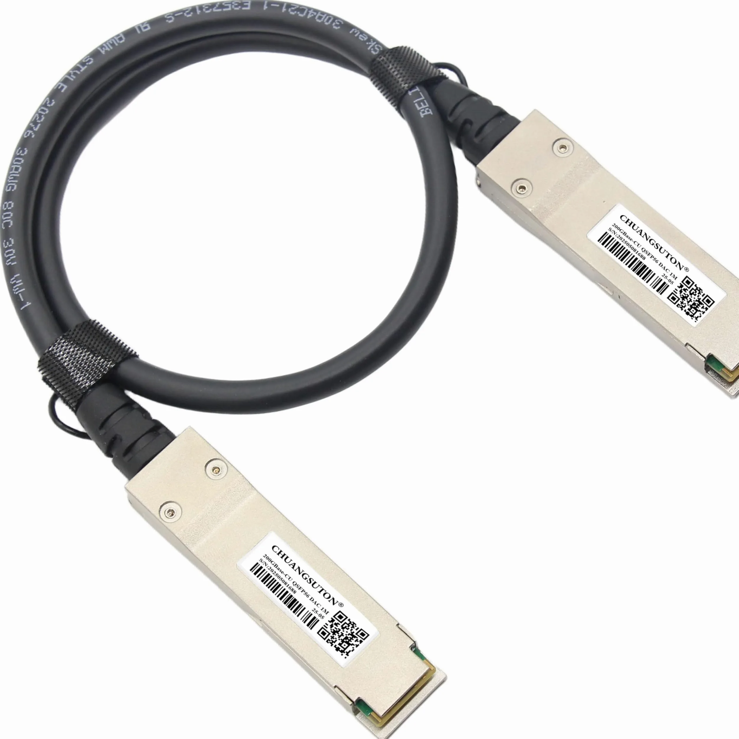 Cavo Ethernet passivo Twinax in rame ad attacco diretto da QSFP56 a QSFP56 PAM4 200 G, compatibile con NVIDIA/Mellanox MCP1650-V001E30 (1 m)