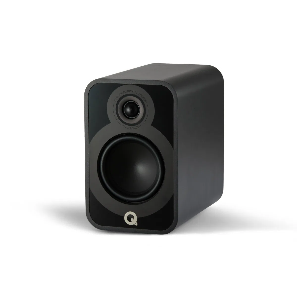 Q Acoustics 5020 Coppia di altoparlanti da scaffale nero satinato, driver 12,7 cm, tweeter 1", sistema stereo per home theater, audio surround per TV/giradischi