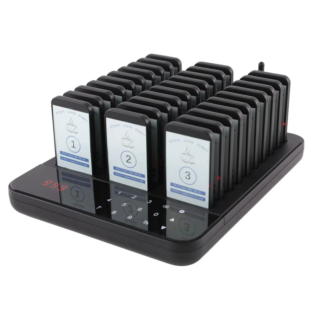 AGJ - Sistema di chiamata wireless ristorante impermeabile 30 beepers per i clienti e ricerca di camion pasto chiesa asilo nido clinica caffè con campanello vibrante