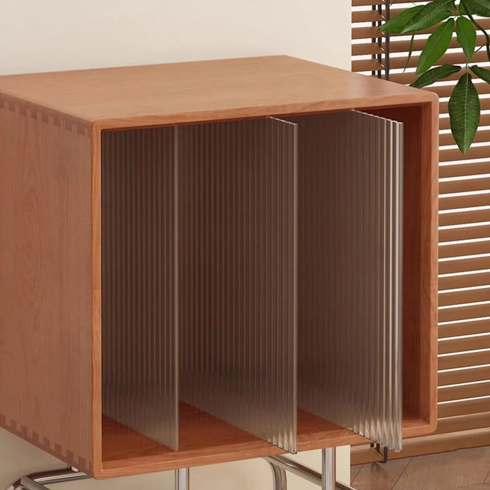 Ufficio Armadietto for dischi in vinile retrò, ripiano for CD in legno Scaffale porta dischi