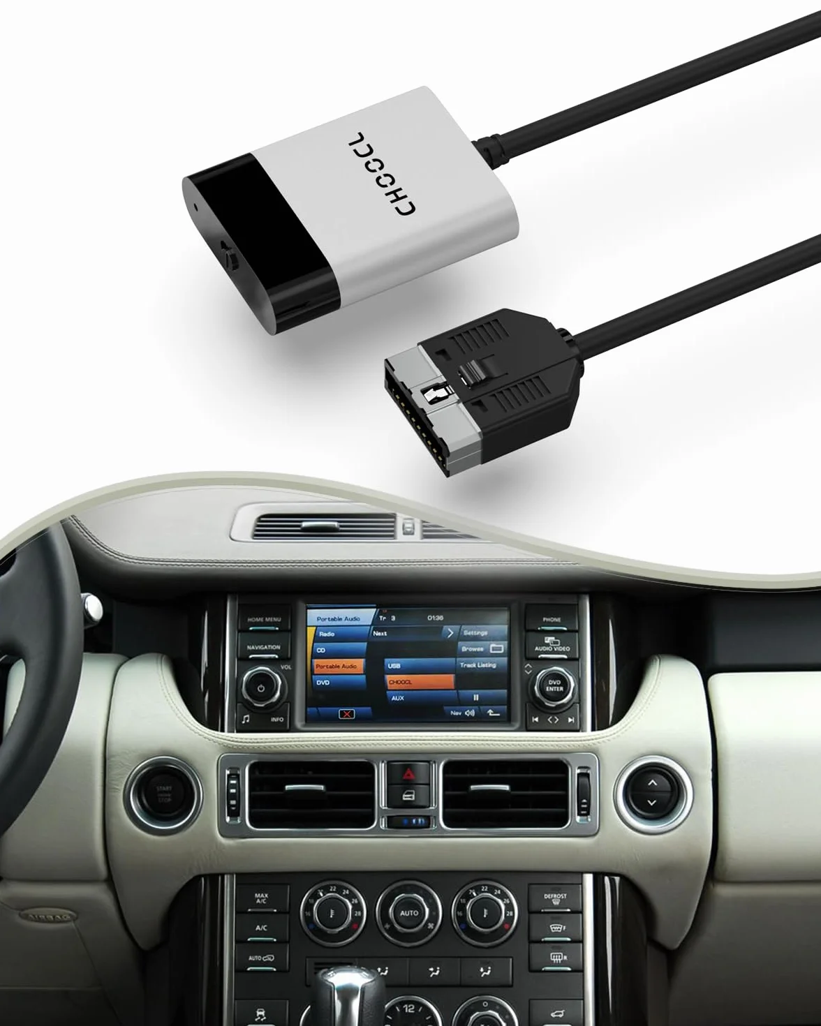 Adattatore Bluetooth per auto con cavo iPod - Adattatore audio Senza-fili premium per Land Rover, Range Rover e Jaguar - Bluetooth 5.0 con suono HD